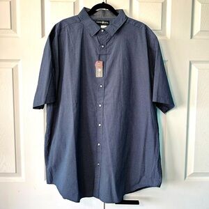 Beverly Hills Polo Club Shirt Mens 3XLB Blue Short Sleeve Casual Button Up NEW